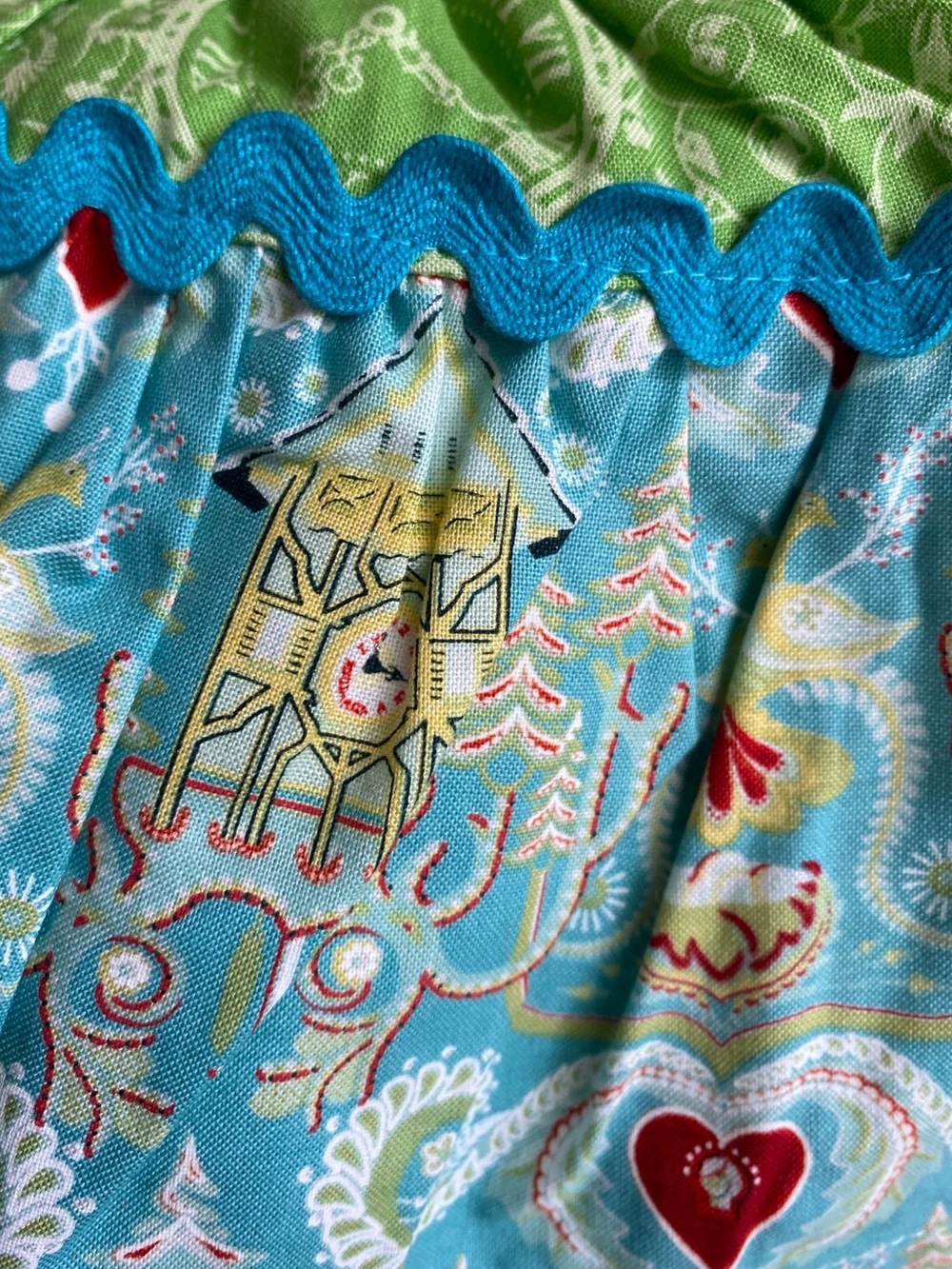 Sweet Petunia Green and Turquoise Printed Skirt NWT Size 12 Months - Picture 2 of 6